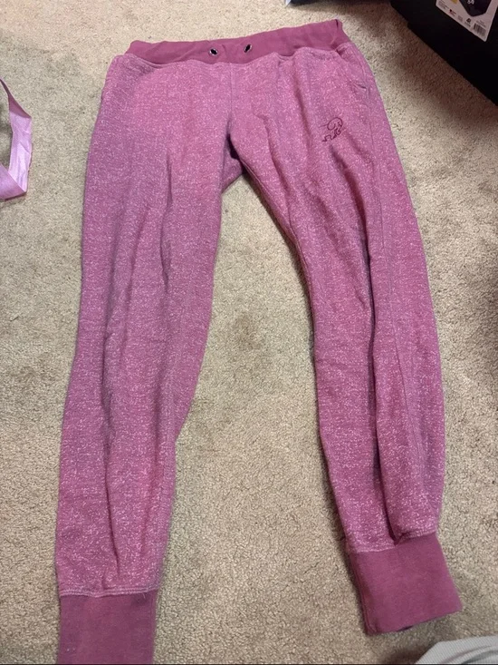 Adult Pink Marled Jogger Bottoms - Picture 1 of 3